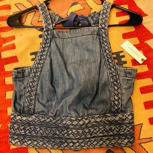 NWT Maeve Braided Denim Top